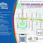 El Municipio de Quito implementará un corredor peatonal seguro en la av. 6 de Diciembre, entre Gaspar de Villarroel y Naciones Unidas, desde el miércoles 26 de febrero