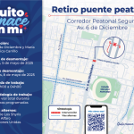 Municipio de Quito retira puente peatonal deteriorado y sin accesibilidad universal en la av. 6 de Diciembre